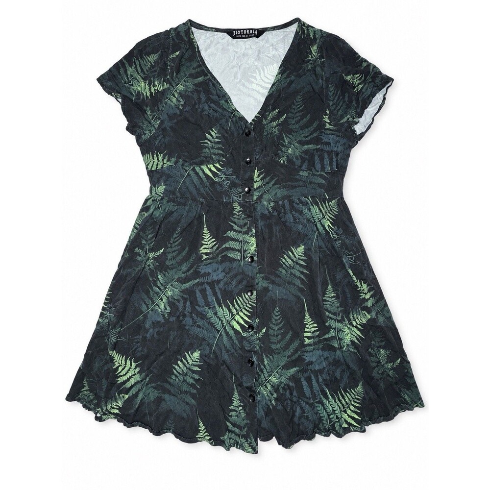 Disturbia Nightmoth Mini Wrap Dress Black Moth Print Gothic Witchy
